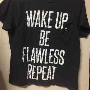 “Wake Up Be Flawless Repeat” T-Shirt w/ Pocket